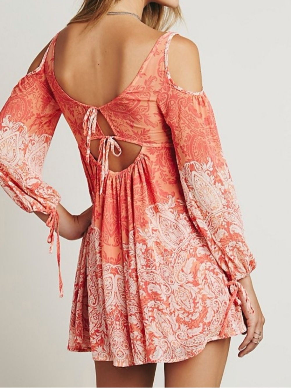 Free People Penny Lover Mini Dress in Clementine Combo - Picture 8 of 8